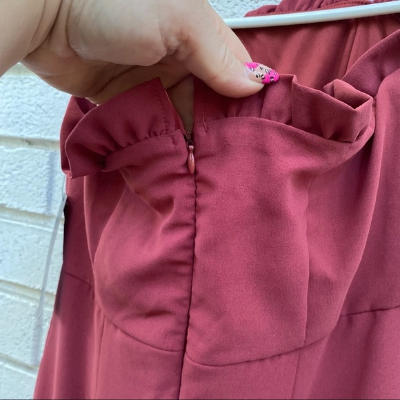 Lulus | Strapless Ruffled Mini Dress Medium - Picture 6 of 6